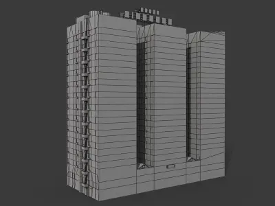 Figueroa Hotel Building Low-poly 3D model