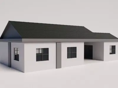 Medium sized house with modern design 3D model