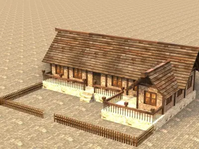 Medieval house sixteen 19 Low-poly 3D model
