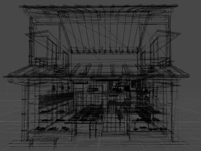 Japanese restaurant Unity Ready 3D model