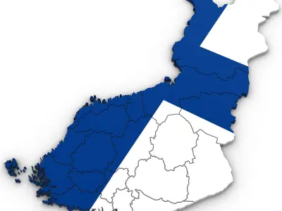 3d Political Map of Finland 3D model