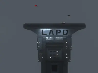 LAPD Bladerunner Building cyberpunk 3D model