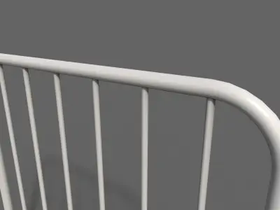 PBR Pedestrian Guard Rail White V2 Low-poly 3D model