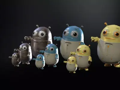 Minirobotic3Pack2 Low-poly 3D model