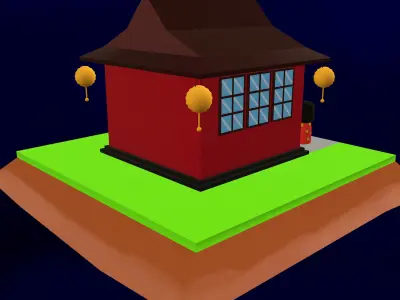 Sushi Food Outlet Low-poly 3D model