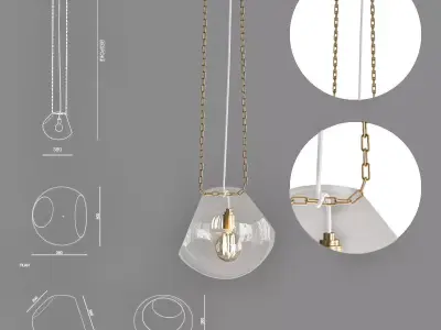 PEAR 1 clear glass pendant light 3D model