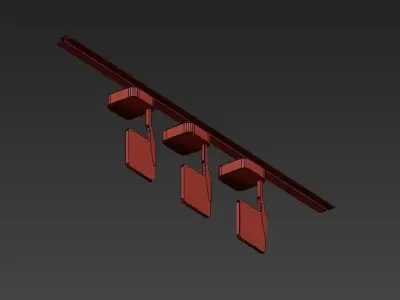 JACKIE light fixture with four squares 3D model