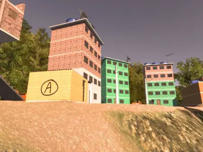 Favela Environment - Slums Low-poly 3D model