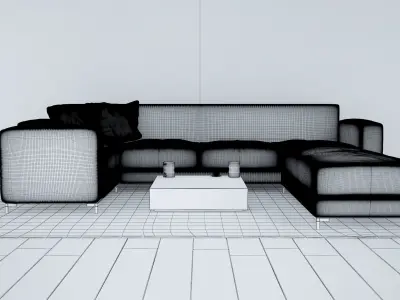 Sofa set - Interior Furniture 02 3D model