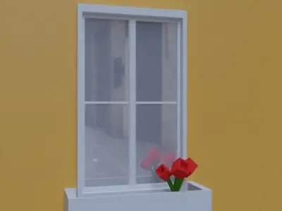 Low poly window 2 Cartagena Low-poly 3D model