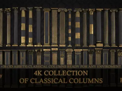 Classical Columns  Pack Low-poly 3D model