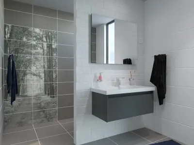 Bathroom 08 Low-poly 3D model