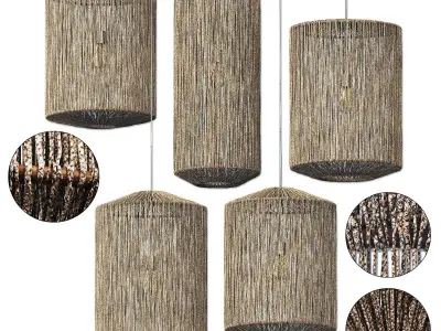 Lamp barrel thin rope n1 3D model