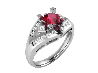 Women Ring  Render 3dm STL OBJ FBX Details 3D print model 28