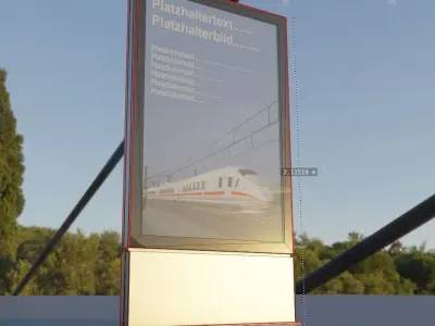 Outdoor Poster Showcase with LED Lighting Low-poly 3D model