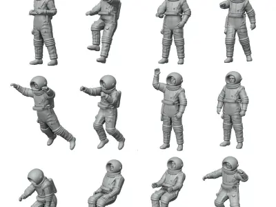 Destination Moon 12 Figures Set 3D print model