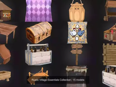 Rustic Village Essentials Collection 3D Model Pack