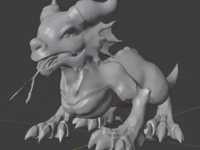 Monster Sci-fi Dragon for your games and animation Low-poly 3D model
