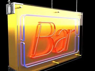 Chinese neon light 3D model