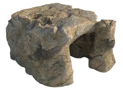 natural rock cave entrance  Low-poly 3D model