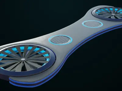 Sci Fi Hoverboard 3 All PBR Unity UE Textures Included Low-poly 3D model