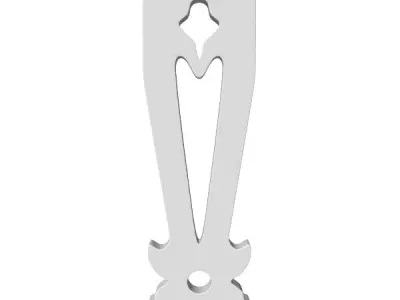 Baluster door handle with design 3D model