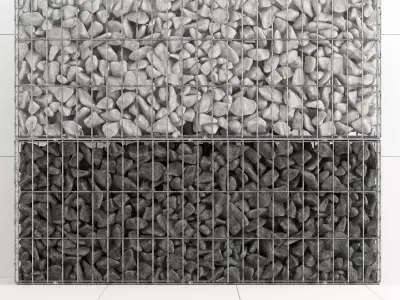 Gabion stone rock big 3D model