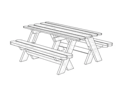 Outdoor Picnic Table 3D model