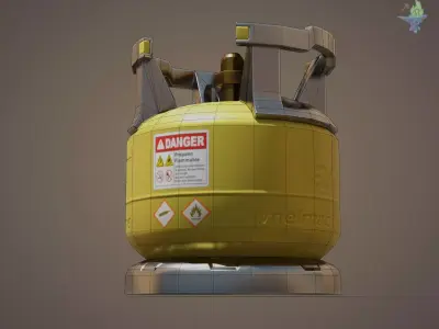 SciFi Butane bottle Low-poly 3D model
