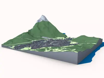 Cityscape Mittenwald Bavaria Germany 3D model