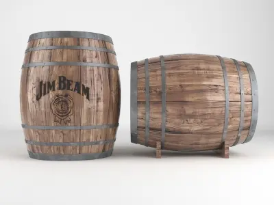 Jim Beam Whiskey Barrel 3D model