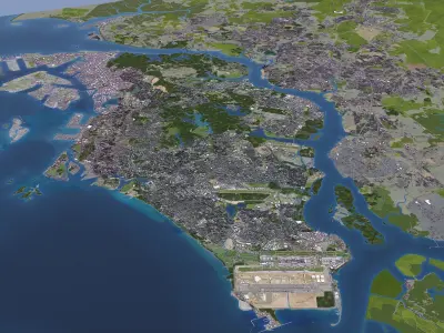 Singapore Low-poly 3D model