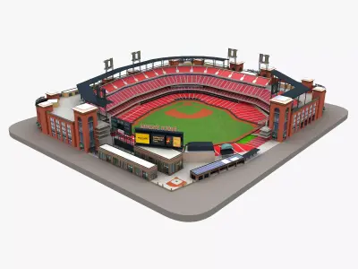 Busch Baseball Stadium 3d Model 3D model