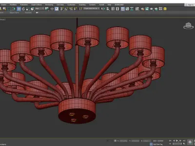OVAL BRASS AND VENETIAN GLASS CHANDELIER Low-poly 3D model