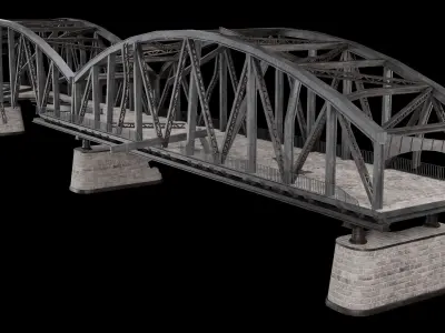 POST APO STEEL METAL BRIDGE PLATFORM BASCULE COLLECTION Low-poly 3D model