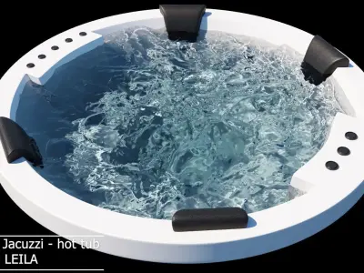 Jacuzzi hot tub spa - ANIMATED  -  550 FRAME Water Simulation 3D model