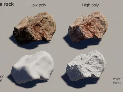 Terrarium Rocks Low-poly 3D model