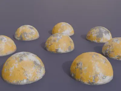 Realistic Road Barrier Set - Game-Ready PBR Collection Low-poly 3D model