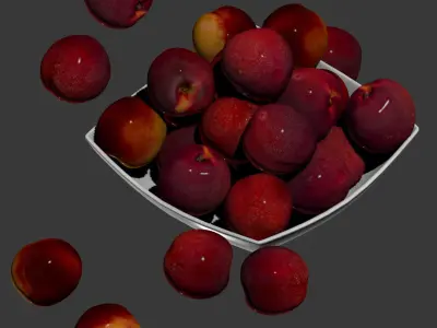 Nectarine v2 Low-poly 3D model