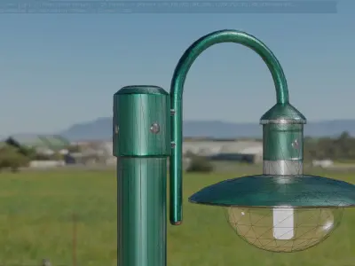 Street Light -7- Moss Green Version -1 Lamp- Low-poly 3D model