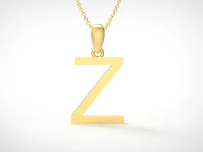 Model 625 Classic Initial Light Z Letter 3D print model
