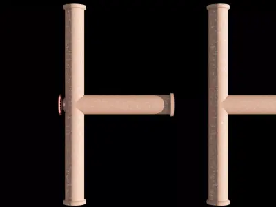 Low poly pipes Low-poly 3D model