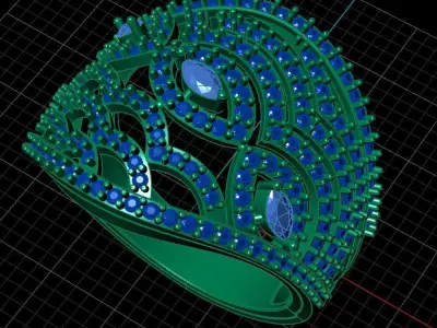 Diamond Ring for Women 3D print model 4