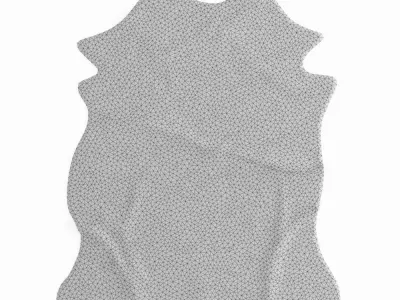 Zebra Black And White Rug 3D model