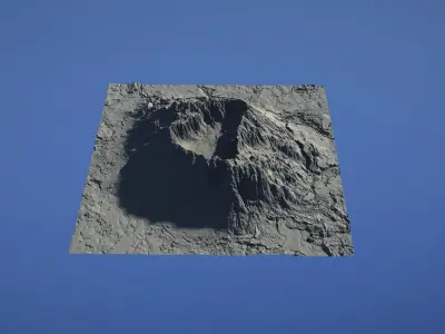 Landscape Environment Volcano Snow 34 Low-poly 3D model