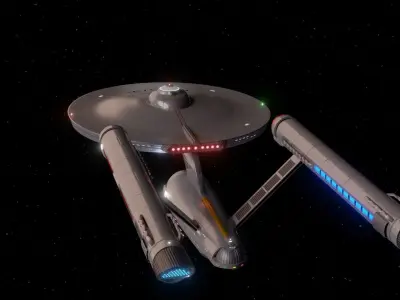 Classic Star Ship Enterprise Enhanced - Star Trek TOS Low-poly 3D model