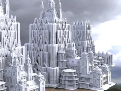 Mines of Moria Dwarf Architecture Kitbash 3D model