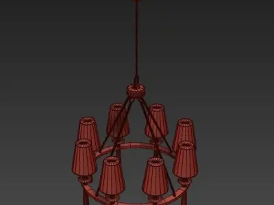 Baxter 8 Light Polished Nickel Chandelier 3D model purchase