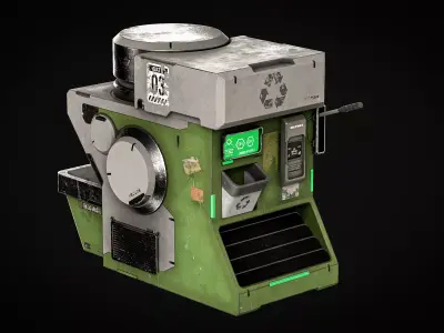 Trash Can GameReady model Low-poly 3D model