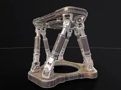 Sci-fi Hydraulics System Low-poly 3D model